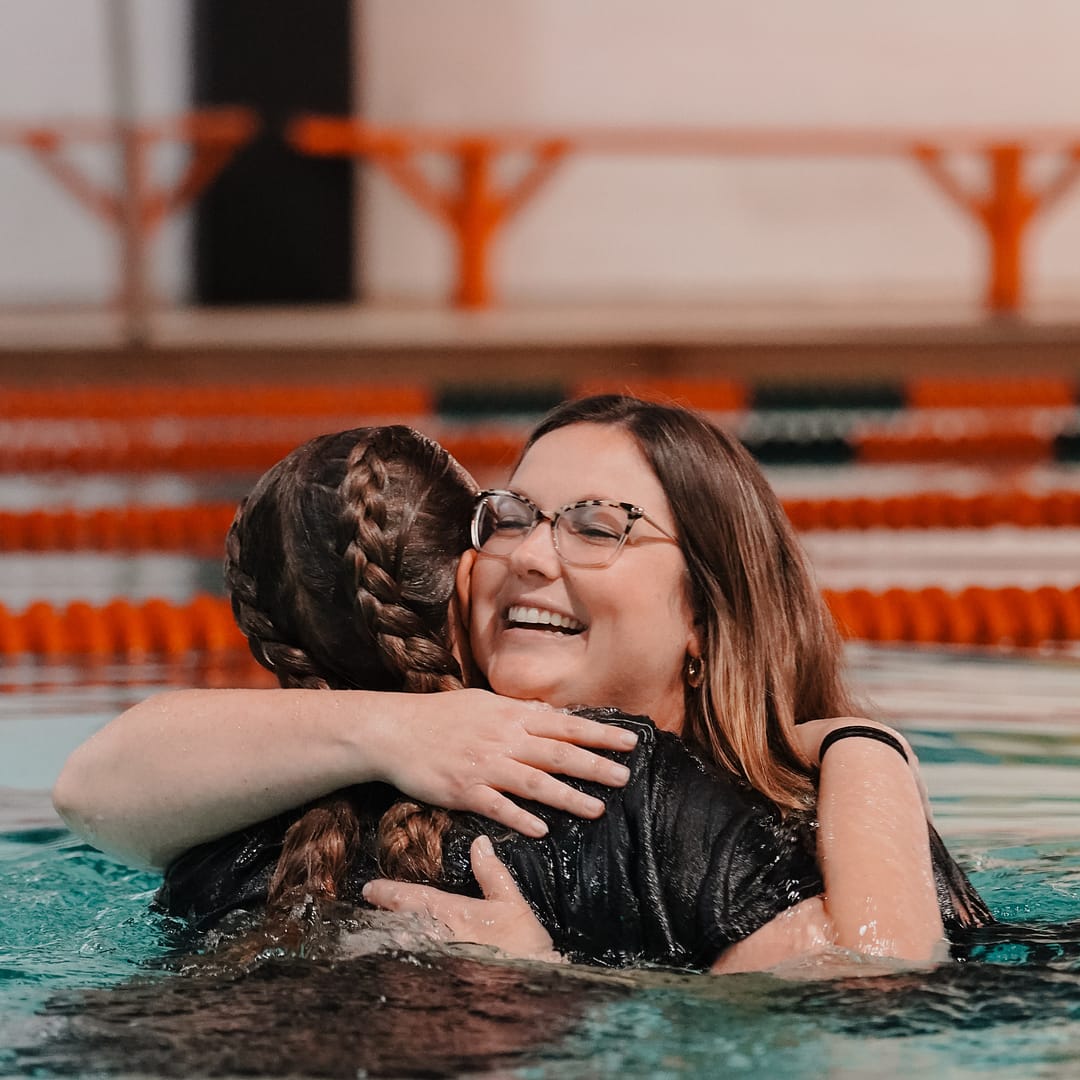 Student at Anderson University Being Baptized