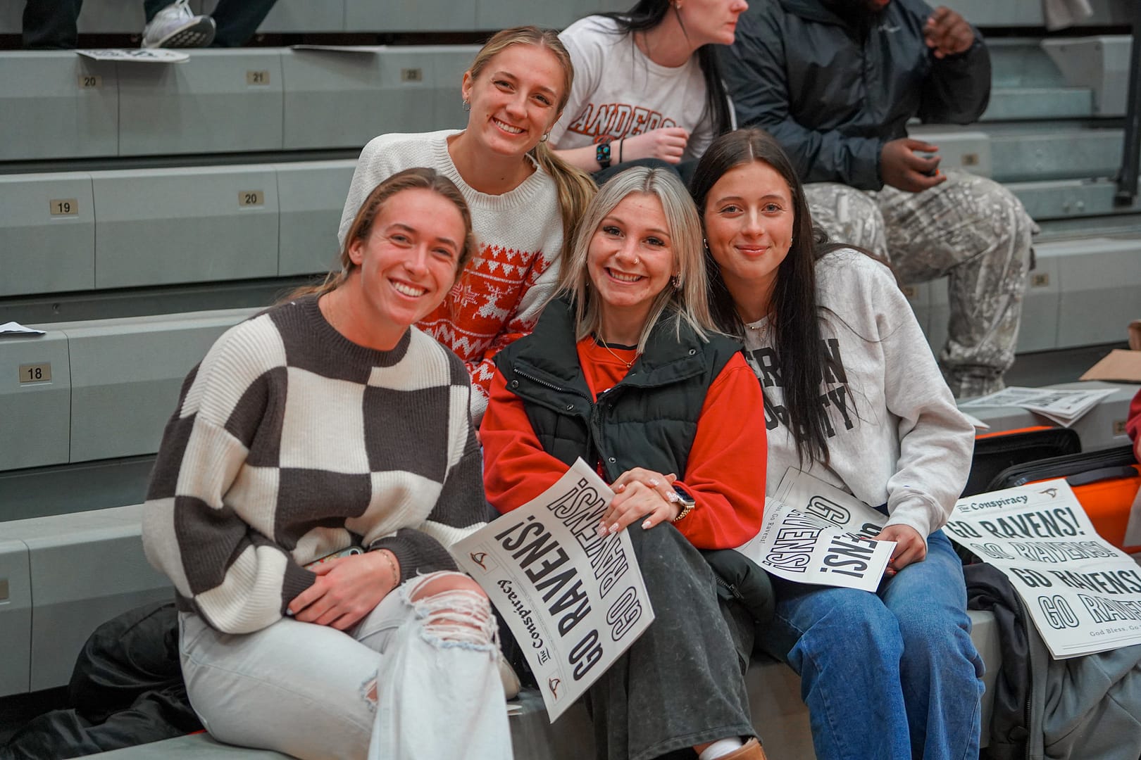 students at home athletics game at Anderson University Indiana