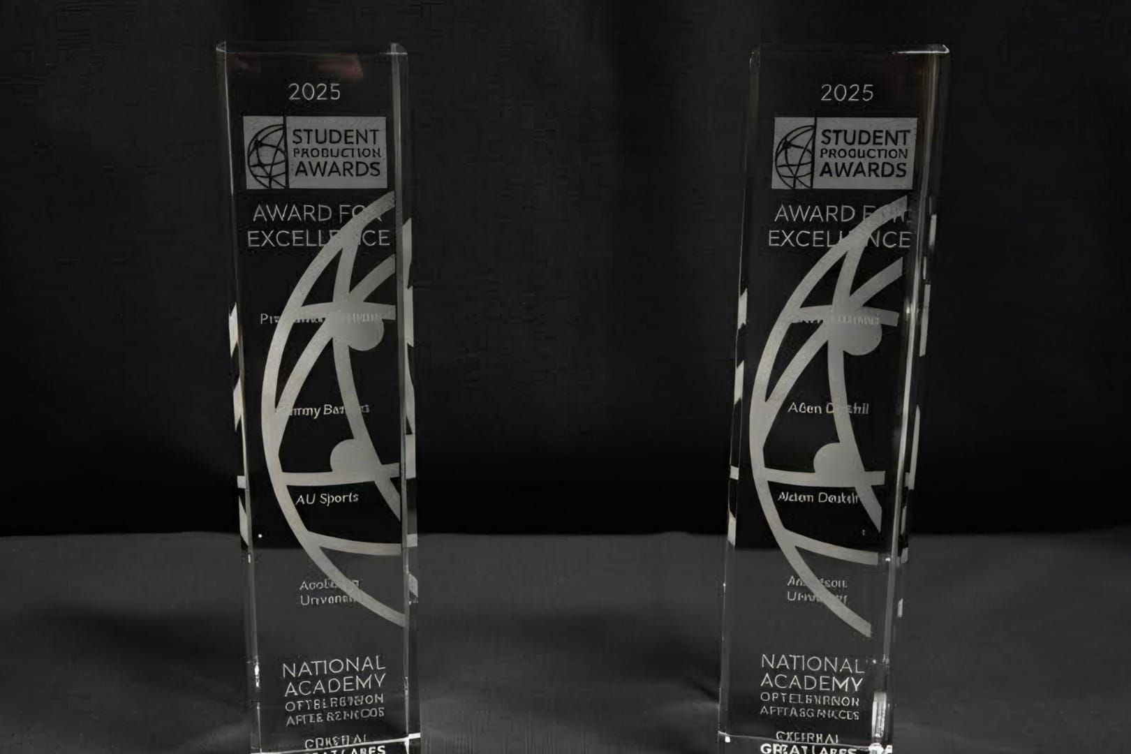 Crystal pillar trophies