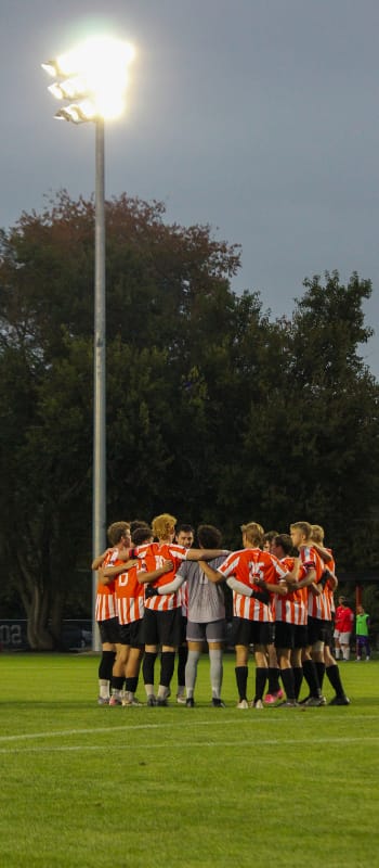AU soccer players under the new lights