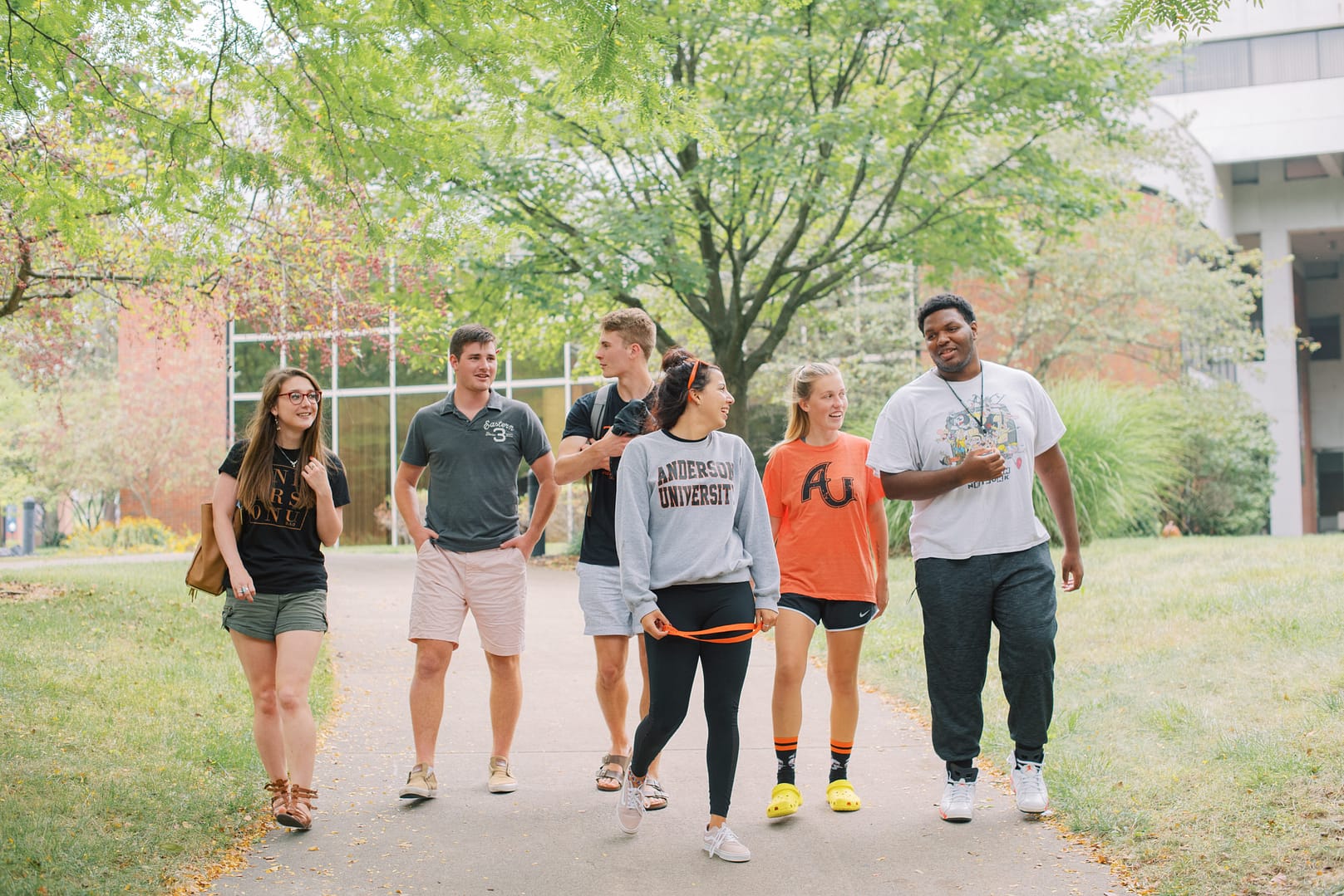 students walking in the valley