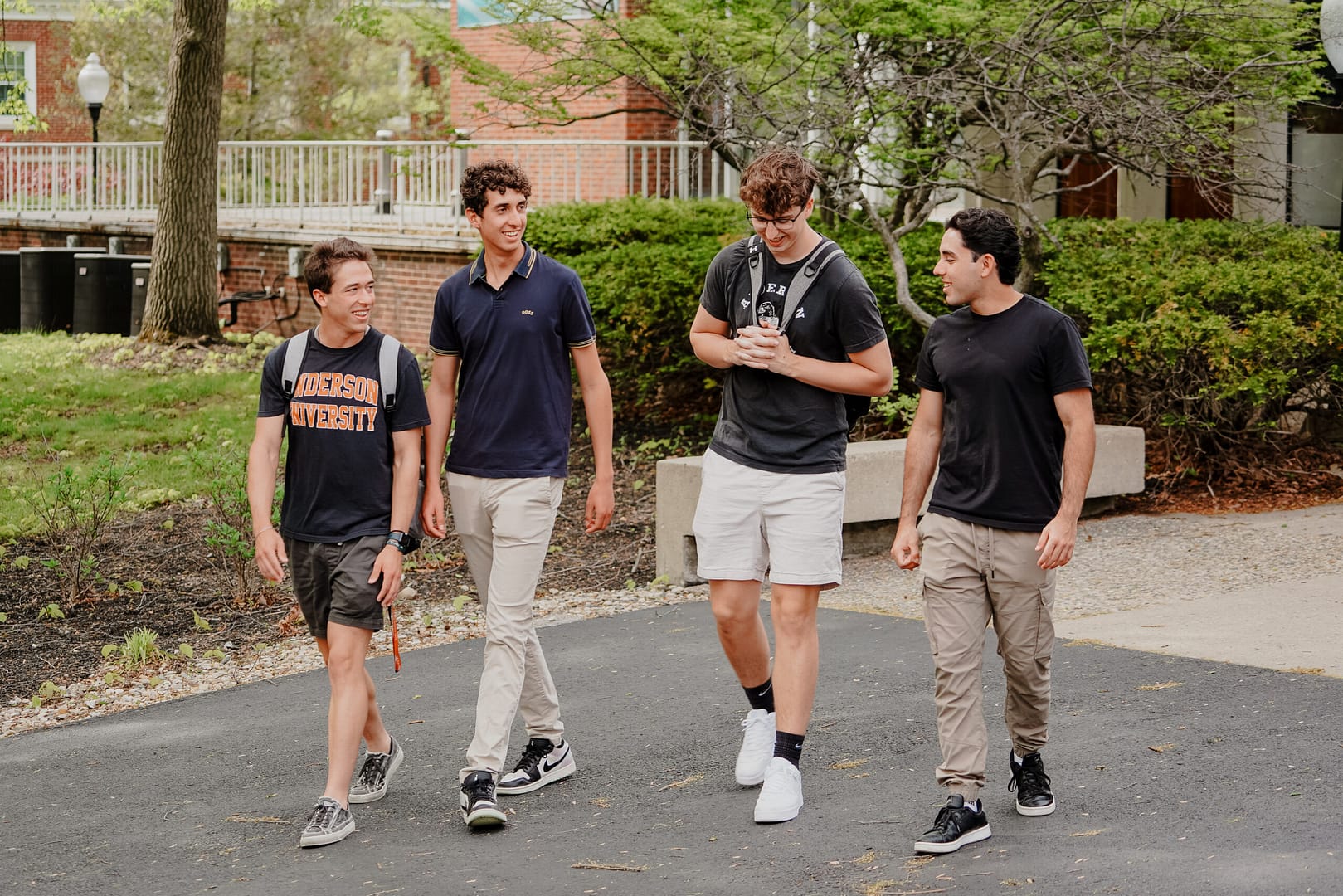 students walking through the valley