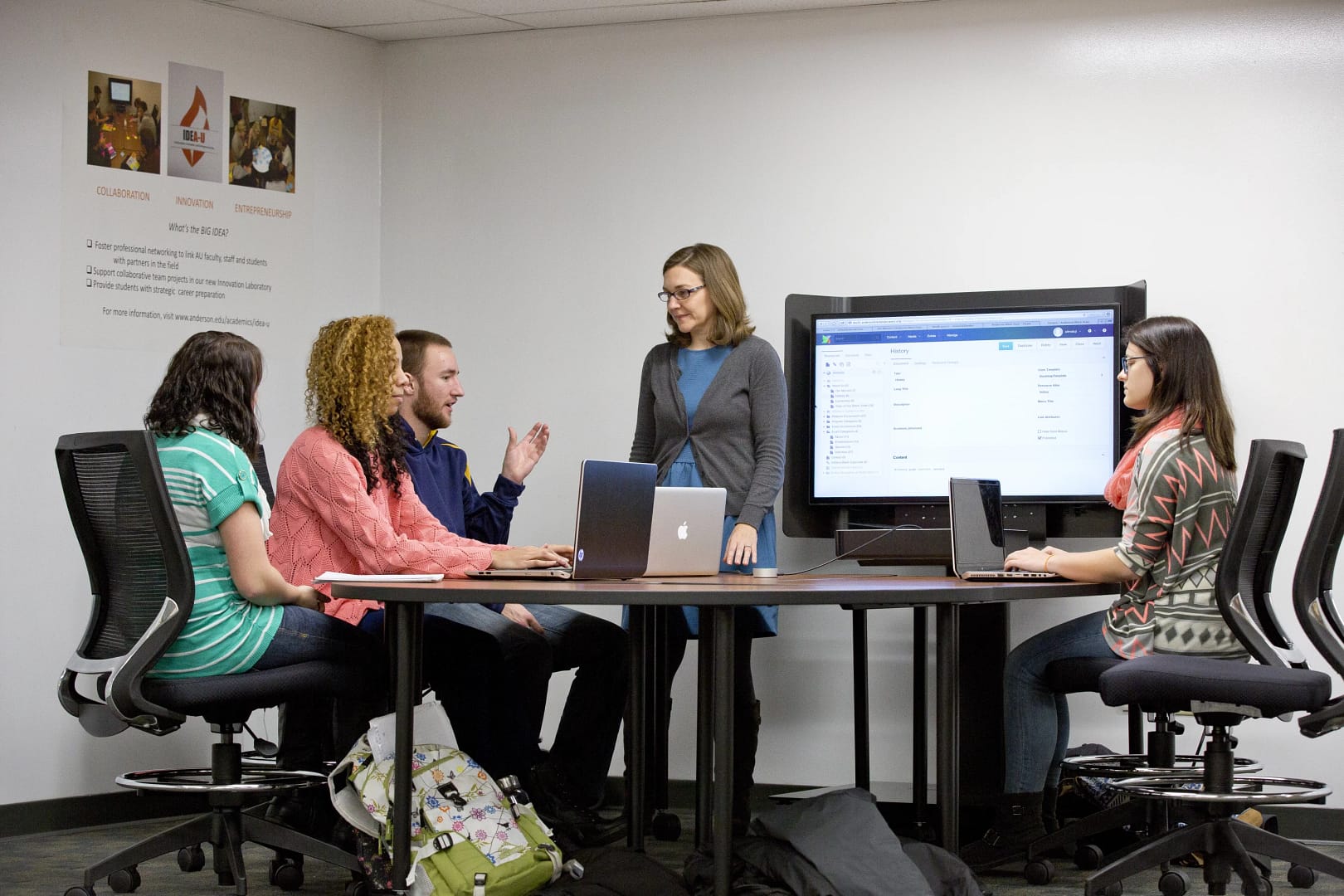 Honors program students in class