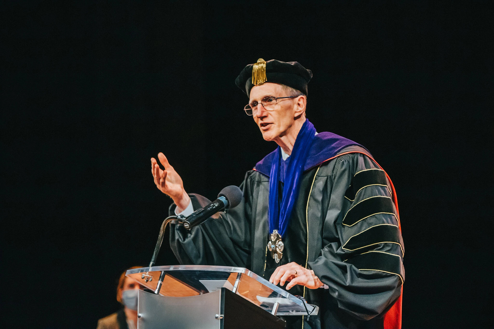 President John Pistole at the Commencement podium