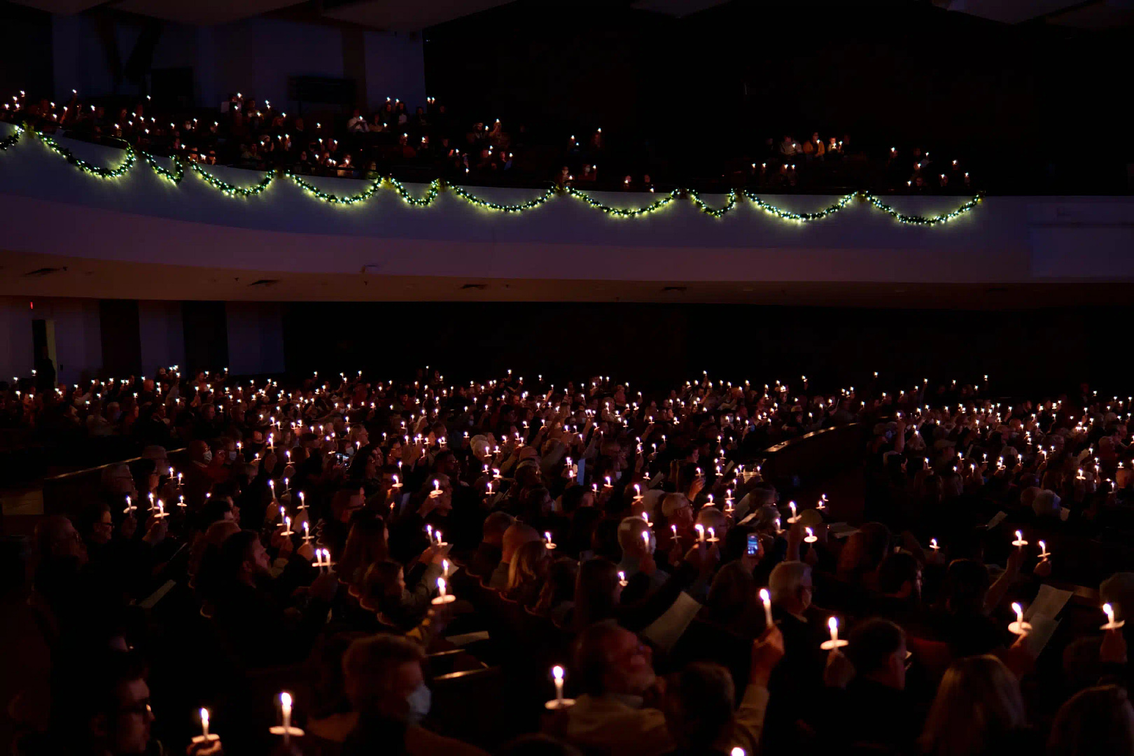 Candles aglow at Candles and Carols