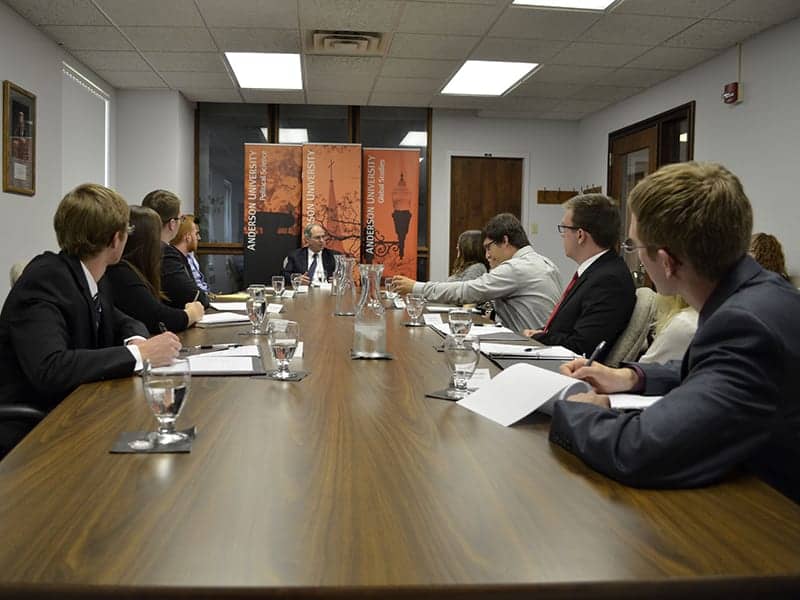 Students Conversing in Situation Room